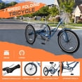 thumbnail image 5 of Lilypelle 26" Adult Tricycle Folding Tricycle 3 Wheel Bikes 7 Speed Trikes with Shopping Basket for Seniors，Green, 5 of 21