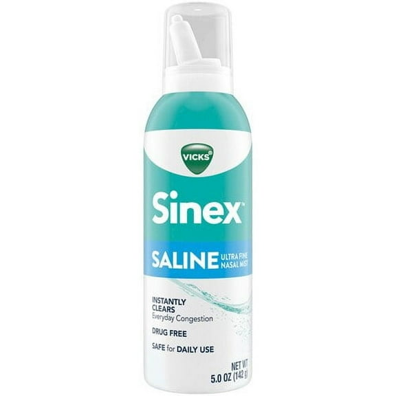Vicks Sinex Saline Ultra Fine Nasal Mist 5 Fl Oz (Pack of 3)