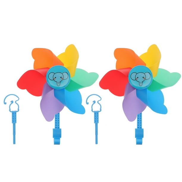 EeaseMX 2 piezas de molino de viento de dibujos animados de colores para niños, rueda de viento, juguete impulsado por el viento (colorido)