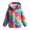 thumbnail image 3 of Kiijoy Girls Rain Jacket Lightweight Hooded Windbreaker Zip-Up Outerwear Coat, 9-10 Years, 3 of 5
