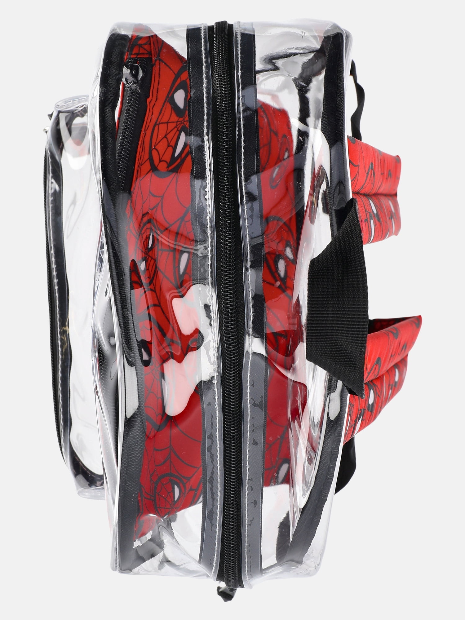Marvel Spider-Man 17" Unisex Clear Backpack with Printed Laptop Sleeve, Red