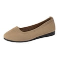 thumbnail image 2 of EliteGoogv Womens Round Toe Ballet Flats Slip On Knitted Shoes For Women Breathable Casual Footwear Khaki US:9, 2 of 9