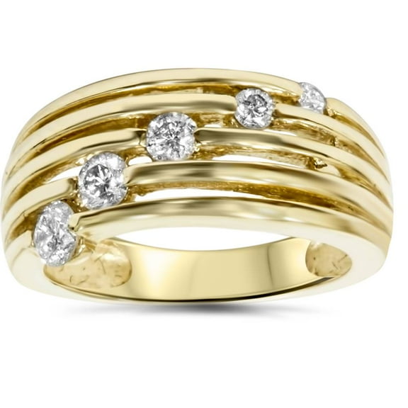 Pompeii 14k Gold 1/2ct Fancy Womens Right Hand Diamond Ring (G,I1)