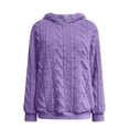 thumbnail image 2 of Women Fluffy Hoodie Fuzzy Fleece Pullover Sherpa Hooded Sweatshirt Winter Warm Teddy Soft Jumper Plush Comfy Hoodies Ladies Casual Loose Thick Sweatshirts Tops Plus Size 8-22, 2 of 5