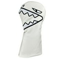 thumbnail image 2 of Cubierta de cabeza del club de golf, cubierta de cabeza de cuero PU, cubierta de cabeza de golf impermeable, manga protectora para conductores de W blancas, 2 of 8