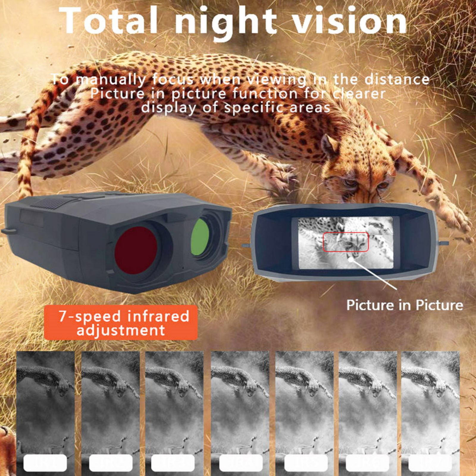 2024 New 60MP Night Vision Goggles 4K Night Vision Binoculars 5000 Mah Rechargeable Lithium Battery 5X Digital Zoom for Outdoor