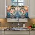 thumbnail image 2 of Yayeee Kitchen Curtains Tier Pair Light Filtering 27"x36" Rod Pocket Short Cafe Window Panel, Pine Tree at Dawn, 2 of 7