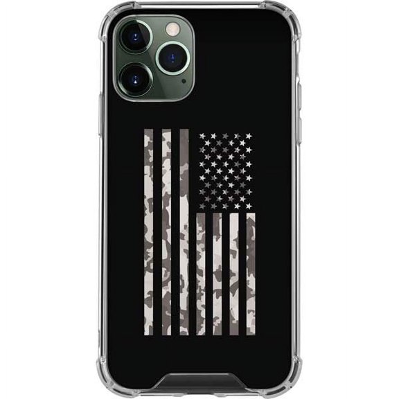 Skinit Military Black and White Camo American Flag iPhone 12 Pro Clear Case