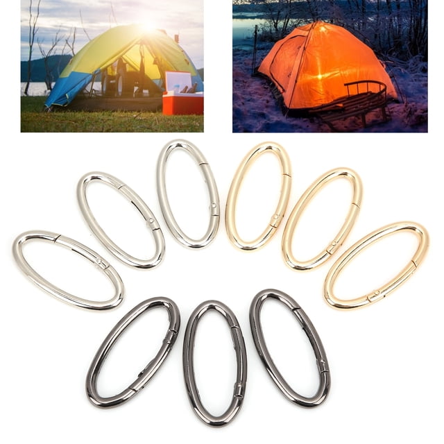 9Pcs Spring Ring Buckle, Multifunctional Alloy Hardware with 3 Colors for Backpacks, Key Rings, Chains, Ropes, Camping, Hiking, Fishing, Pets, DIY Accessories, Decorations and