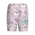 thumbnail image 2 of Lsque Llama Unicorn and Rainbow Mens Sleep Pajama Shorts,Short Pajama Pants, Cotton Ultra-Soft Knit-XX-Large, 2 of 9