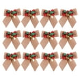 thumbnail image 2 of 12 Pack Nœuds d'Arbre en Lin à Carreaux Rouges et Verts pour Noël Couronne Nœud pour Guirlande d'Arbre Artisanat Couronne d'Emballage Décorations Suspendues de Noël, 2 of 9