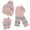 F-1850Pink, variant on ZHOGXU Winter Beanie Hat Scarf Gloves Set For Women And Men Geometric Print Caps Long Scarf Touchscreen Gloves Knitted Warm Comfortable Outfits 3 Pack For Daily Wear Beige One Size