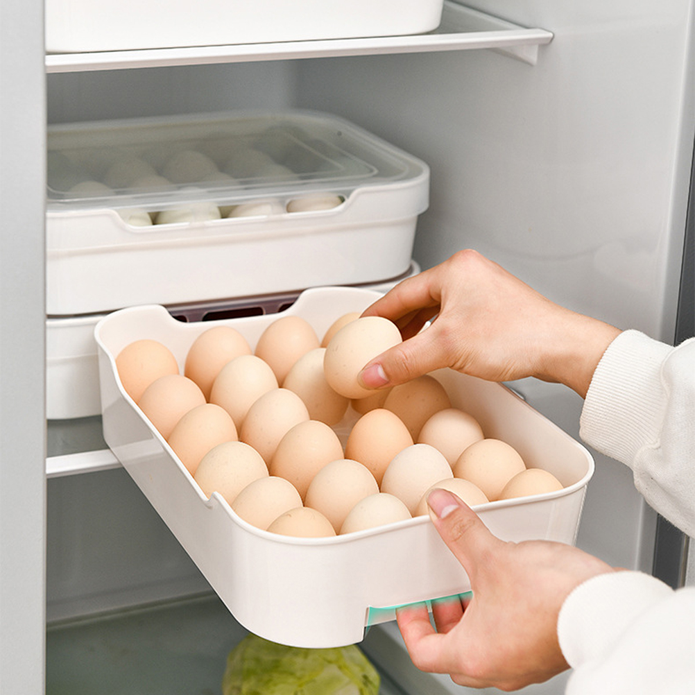 Boîte à œufs 24 Compartiments - Avec Minuterie Intégrée - En Plastique PP, Transparente - Poignée De Transport - Pour Frigo, Placard