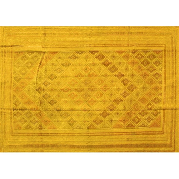 Ahgly Company Indoor Rectangle Southwestern Yellow Country Area Rugs, 5' x 8'