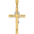 thumbnail image 4 of 14K Two-Tone Polished Inri Crucifix Cross Pendant (39 X 19) Made In United States xr1859, 4 of 5