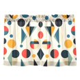 thumbnail image 7 of Yayeee Kitchen Curtains Tier Pair Light Filtering 27"x24" Rod Pocket Short Cafe Window Panel, Red Geometric, 7 of 7