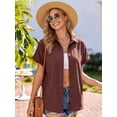 thumbnail image 5 of MOYIKO Short Sleeve Summer Tops for Women Casual Button Down Shirts Solid Business Work Blouses, 5 of 7