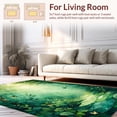 thumbnail image 2 of ODIKA 5'x7' Machine Washable Non-Slip Area Rug, Woodland Canopy Leaf Shadow Dappled Light High Traffic Rug, Green, 165891, 2 of 7
