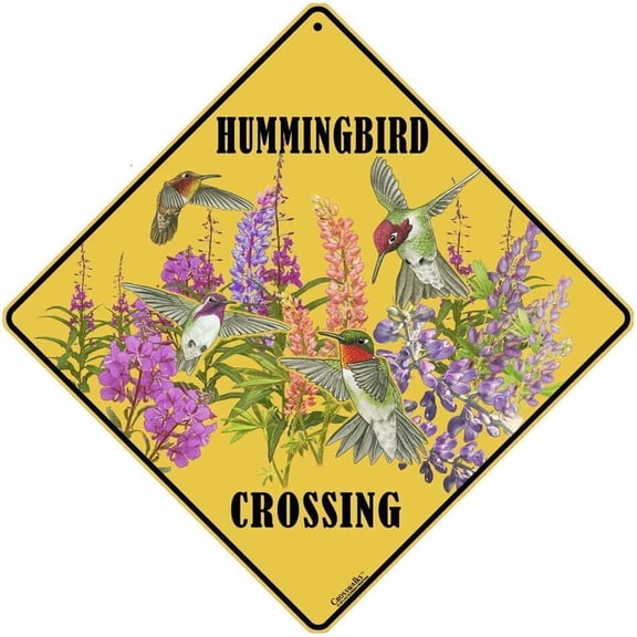 crosswalks western hummers crossing 12" x 12" aluminum sign