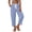 Blue, variant on Womens Summer Striped Cropped Pants Elastic Waist Drawstring Wide Leg Pants with Pockets for Daily Casual Wear Red