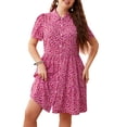 thumbnail image 1 of Vestido, Vestido de talla grande para mujer Vestido informal con botones de manga corta y estampado Abanopi XX-grande, 1 of 7