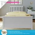 thumbnail image 2 of Carousel Twin Bed Frame, Solid Wood Classic Platform Bed with Headboard, White, 2 of 7