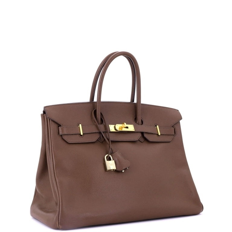 Pre-Owned Birkin Handbag Marron Fonc&eacute; Epsom with Gold