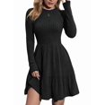 thumbnail image 3 of Womens Long Sleeve Fall Dresses with Flowy Casual Ribbed Knit Crew Neck Knee Length Sweater Dress, 3 of 9