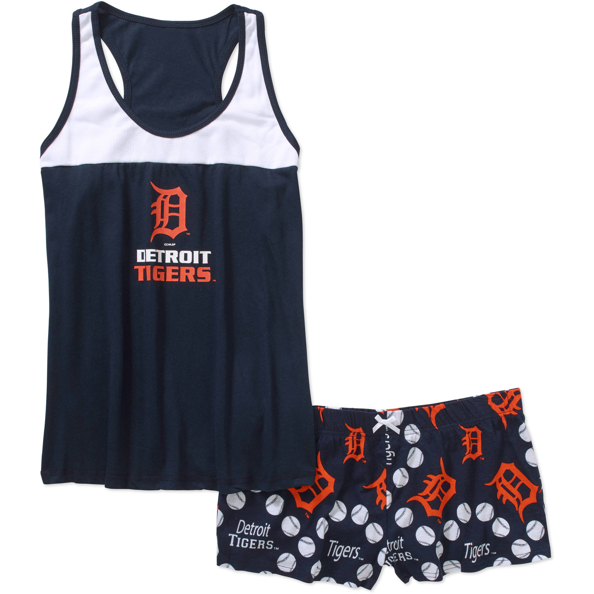 Mlb Women S Detroit Tigers Tank Top And Shorts Set Walmart Com