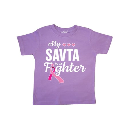 

Inktastic Breast Cancer Awareness My Savta is a Fighter Gift Toddler Boy or Toddler Girl T-Shirt