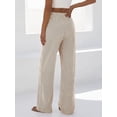 thumbnail image 6 of BTFBM Striped Wide Leg Pants for Women Spring Summer Drawstring Lounge PJ Beach Bottoms Casual Trousers Pockets, 6 of 9