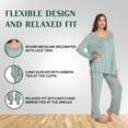 thumbnail image 5 of GUdiPUdi Women's Round Neck Viscose Made of Bamboo Pajama Set Hot Flash Menopause Relief PJs Comfortable Stylish Sleepwear Teal, 5 of 8