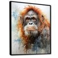 thumbnail image 2 of Designart "Impressionist Jungle Apes I" Orangutan Floater Framed Canvas Art Print, 2 of 5