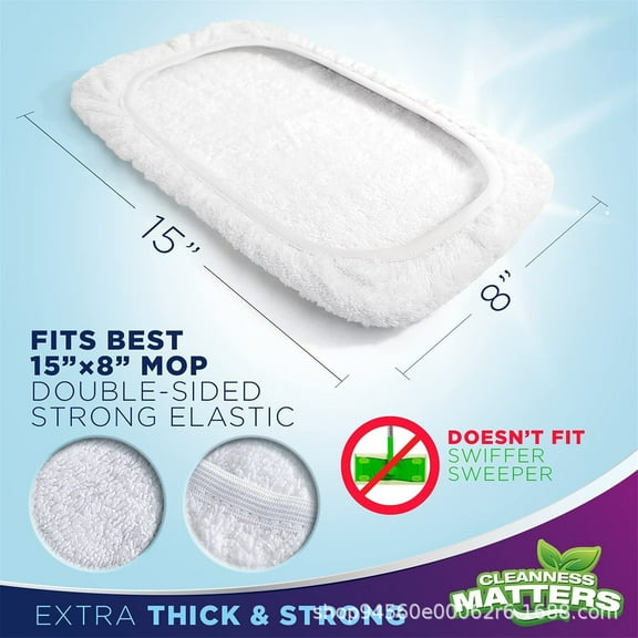 BNNG Practical Mop cover TWO Pack For Fiber Pad Cloth Mop Suitable For Flat Mop Cloth Cover for Home 15x8 inchs