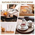 thumbnail image 6 of Uxcell Wooden Serving Tray Round Decorative Platter for Serving Food and Drinks with Stylish Design Brown 15.2 Inch, 6 of 6
