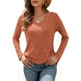 thumbnail image 5 of TARAINYA Womens Long Sleeve Tunic Tops Casual V Neck Lightweight Shirts Loose Sweatshirt, 5 of 8