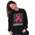 thumbnail image 4 of Survivor Breast Cancer Pink Ribbon Women Crewneck Sweatshirt Brisco Brands S, 4 of 6