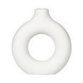 thumbnail image 2 of Qocolhg White Ceramic Vase for Modern Home Decor,Round Matte Pampas Flower Vases Minimalist Nordic Boho Ins Style for Wedding Dinner Table Party Living Room Office Bedroom, Decorative Gift, 2 of 9