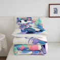 thumbnail image 5 of Cartoon Cat Comforter Set King Size Bedding Sets Watercolor 3D Anime Bed Comforter, Cute Pets Comforter for Animal Lovers Enthusiast Kawaii Anime Decor Design Quilt Teens, 5 of 6