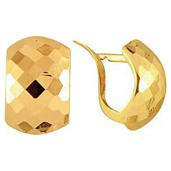 JewelStop 14K Yellow Gold Huggie Hoop Earrings - 10 mm X 15 mm, 1.9gr.