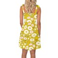 thumbnail image 4 of Sundresses for Women Casual Summer - Women's Summer Spaghetti Strap Sleeveless Square Neck Ruffle A Line Swing Midi Dress Smocked Floral Casual Dress, 4 of 6