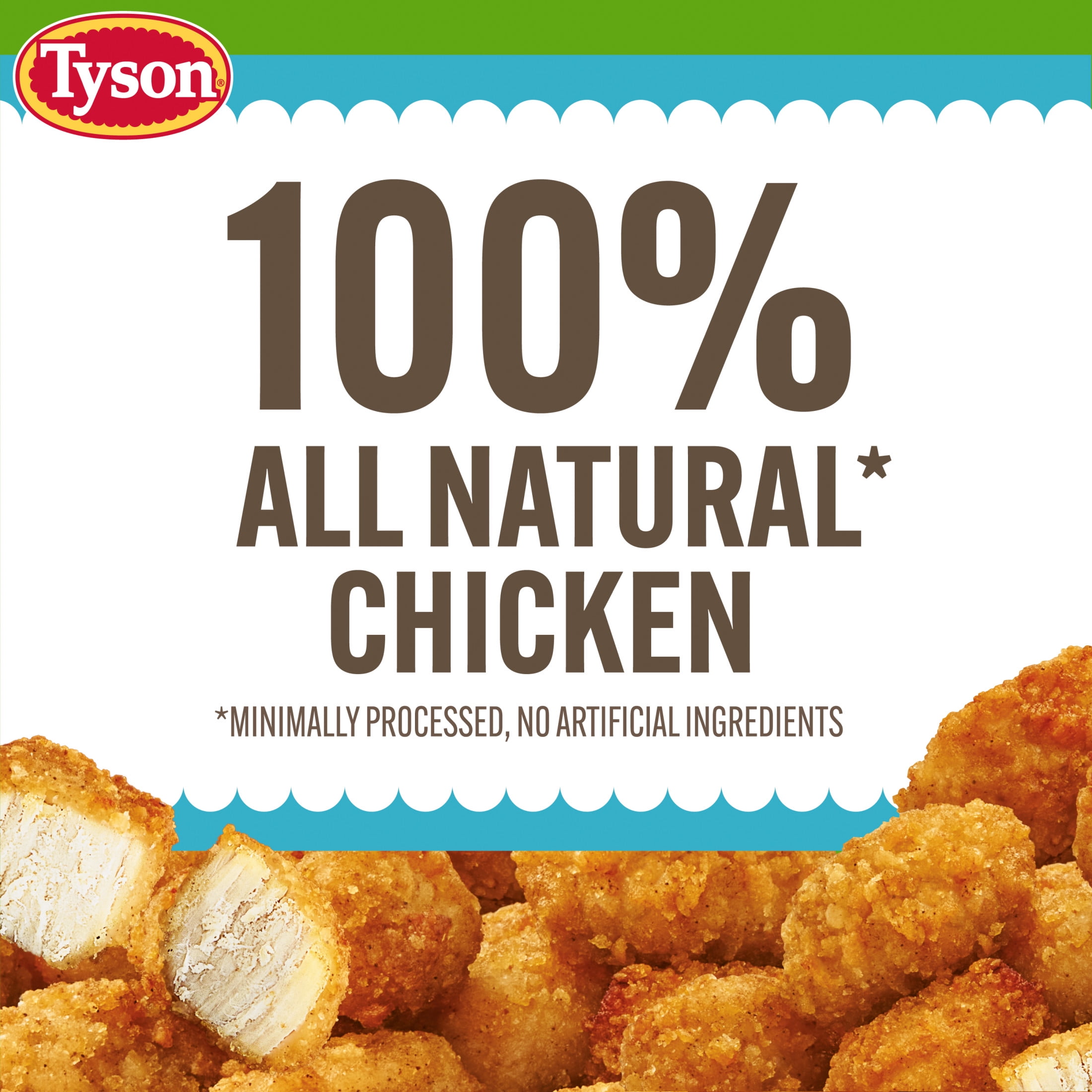 Tyson Simple Ingredient Boneless Chicken Bites, 20 oz (Frozen, Fully Cooked)
