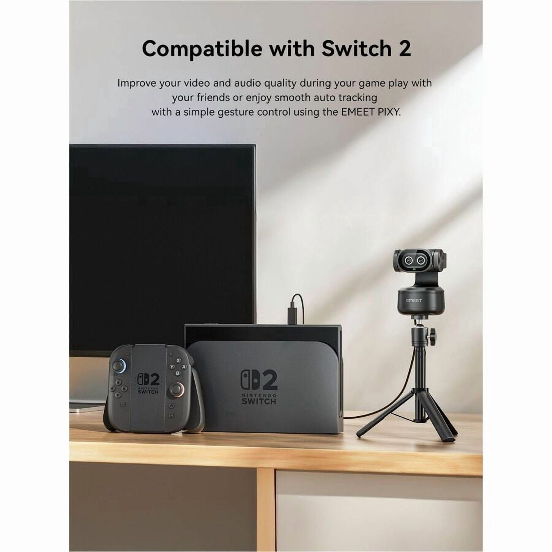 EMEET Pixy Dual-lens 4K PTZ Webcam with Gesture Control and Auto Tracking, Work with EMEET STUDIO