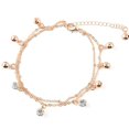 thumbnail image 2 of SmartBy Women Bell Rhinestone Charm Double Layer Anklet Foot Bracelet Beach Jewelry, 2 of 7