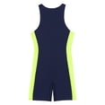 thumbnail image 5 of Doomiva Mens One Piece Wetsuit Sleeveless Front Zip Swimwear Surfing Bathing Suit Navy Blue&Fluorescent_Green XXL, 5 of 7
