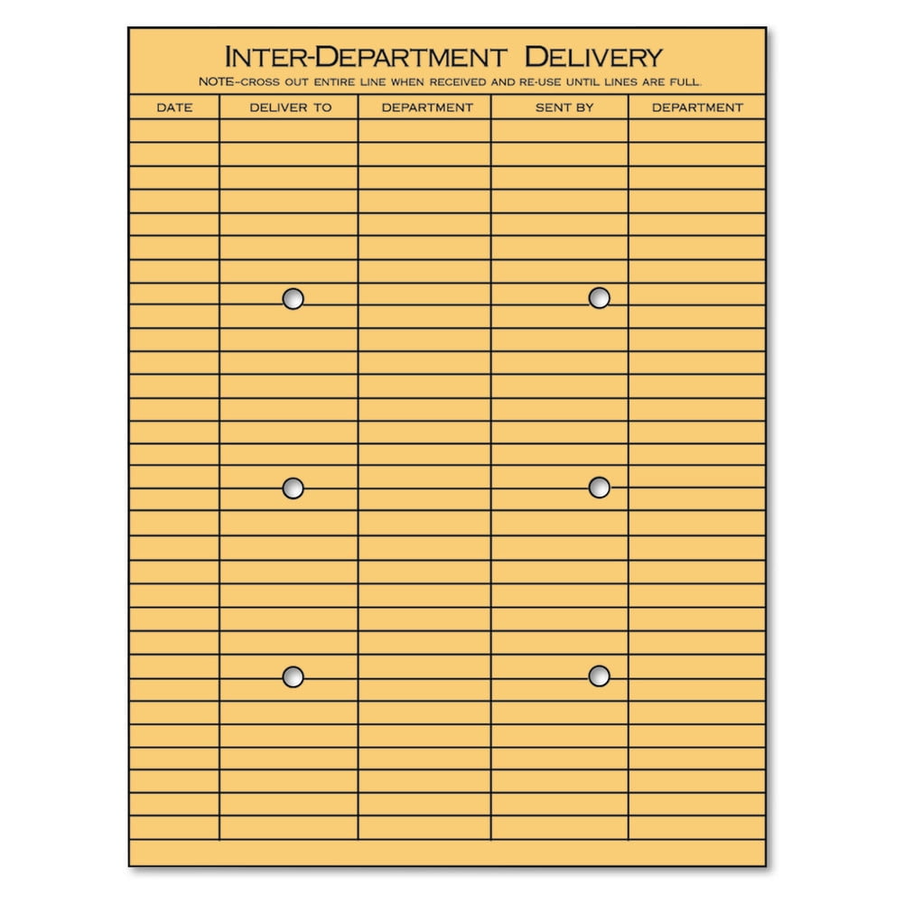 100/Case 10 x 13 Kraft Inter-Department Envelopes
