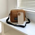 thumbnail image 4 of Corduroy Shoulder Bag Solid Color Women Handbag Adjustable Strap Female Satchels, 4 of 10