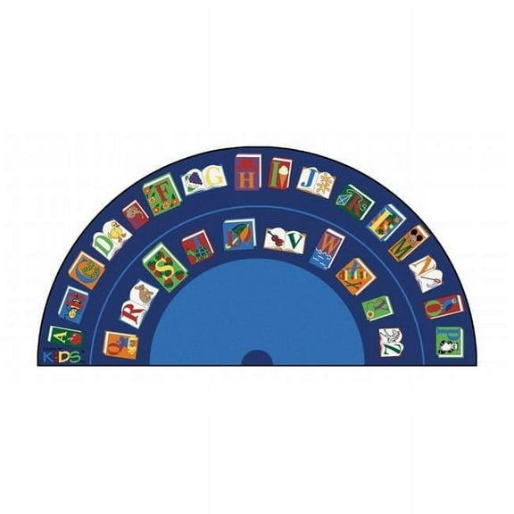Carpets For Kids  Reading by the Book Seating 6.67 ft. x 13.33 ft. Semi-Cir Rug