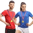 thumbnail image 2 of Juvale Medals for Awards & Trophies - Award Ribbons & Prizes for Adults - 12 Pack, 1.5-Inch Gold Olympic Style with Red, White & Blue Neck Ribbons - Participation & Winner Medals for Kids, 2 of 10