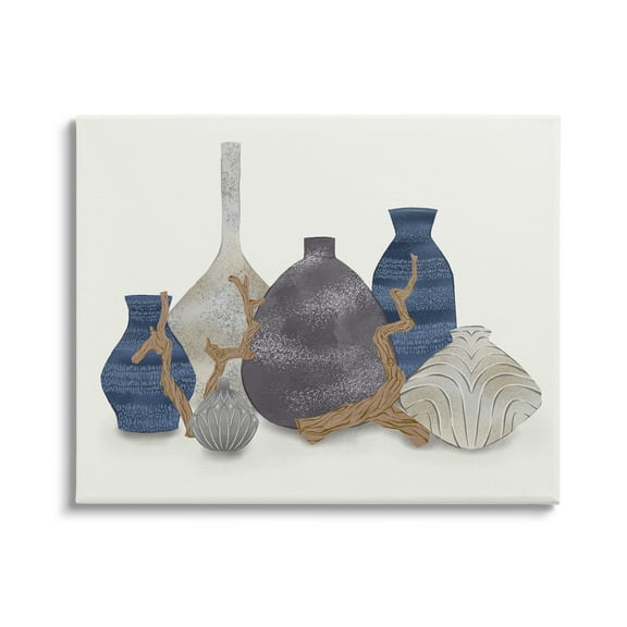 Stupell Industries Ornate Vase Still Life Leaning Driftwood Branches Graphic Art Gallery Wrapped Canvas Print Wall Art, Design by Ziwei Li